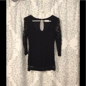 RD Style All Lace Keyhole Long Sleeve Sexy Top